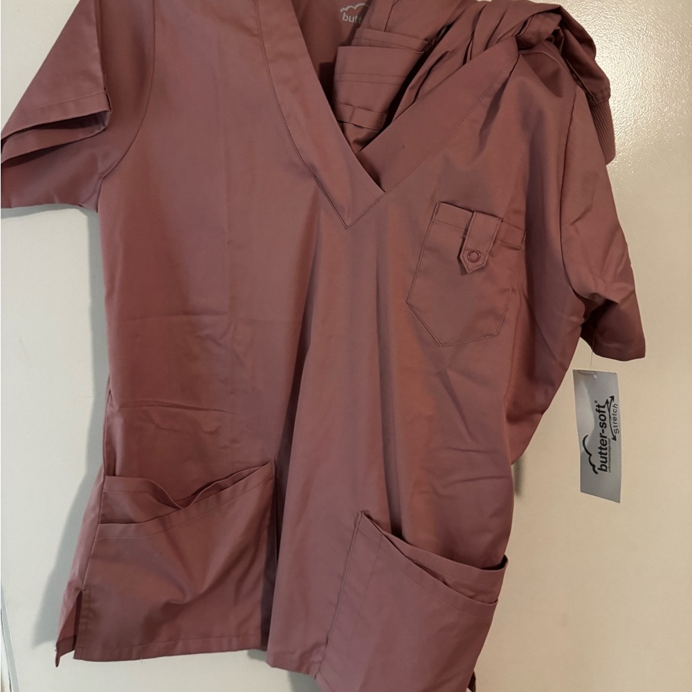 Dusty Rose Scrub Set with Pockets
